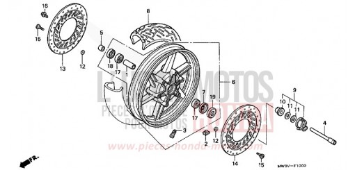 FRONT WHEEL CB750F2V de 1997